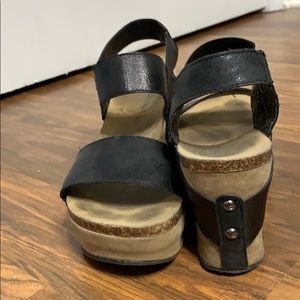 Black Wedge Sandals Pierre Dumas